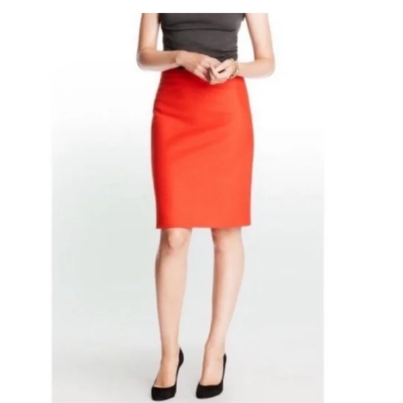 J.Crew wool blend the Pencil skirt size 2 Orange/red style 46575 NWT - Picture 2 of 11